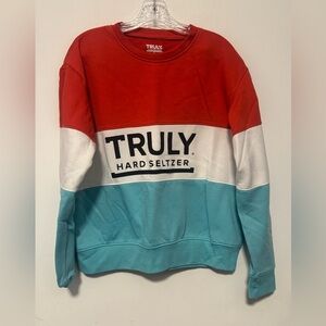 Truly Hard Seltzer Logo Pullover Crewneck Alcohol Promo Sweatshirt Women's Large